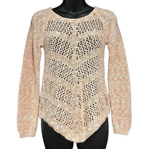 Mudd Salmon & White Pullover Knit Sweater Girl’s Size 14